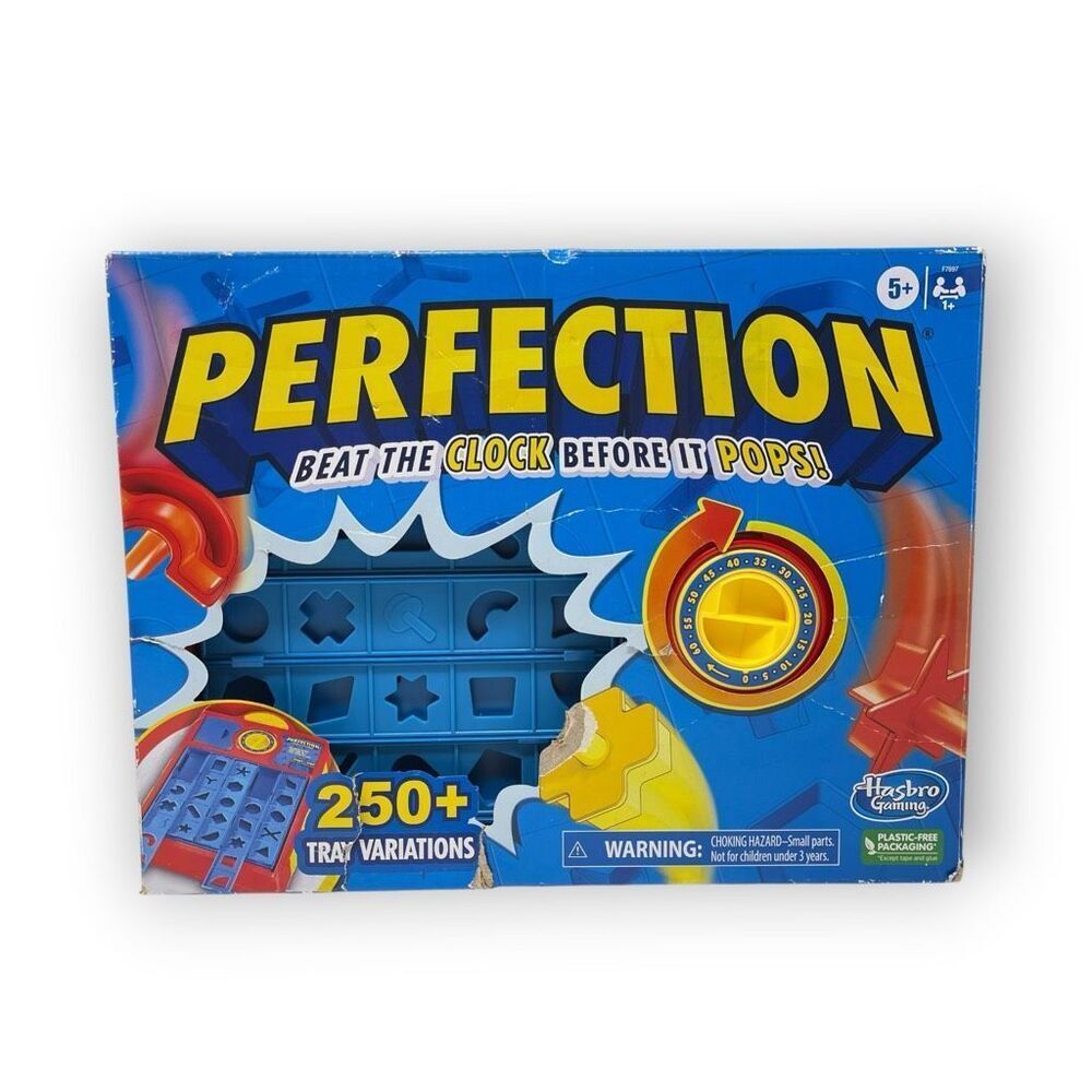 Hasbro Perfection Beat The Clock Classic Kids Game Geometric 2023 Complete